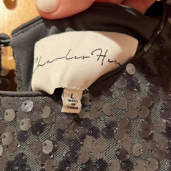 Charles Henry sequin short sleeve dress - Picture 3 of 4